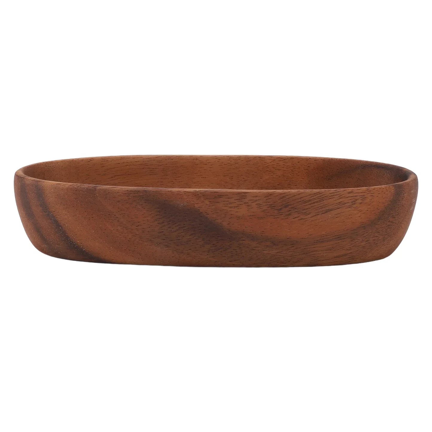 Bol à salade en bois naturel forme bateau – Saladier multifonction pour fruits, pain et desserts